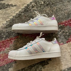 Adidas iridescent superstar sneakers